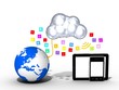 cloud computing - tablet - smartphone - media icons
