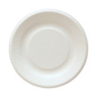 Disposable paper plate isolated on white with clipping path