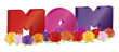 Mothers Day MOM Alphabet with Roses Illustration