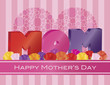 Vektor: Mothers Day MOM Alphabet with Roses Greeting Card Illustration Mothers Day MOM Alphabet with Roses Greeting Card Illustration
