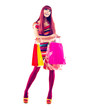 Fashion Shopping Girl full length Portrait