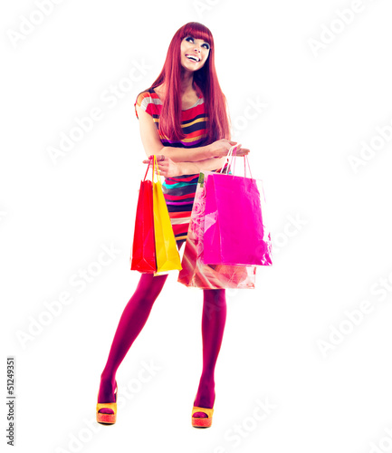 Photo: Fashion Shopping Girl full length Portrait Fashion Shopping Girl full length Portrait