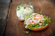 Gourmet shrimp bruschetta