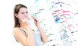 Pretty, young woman choosing new glasses frames in an optician s