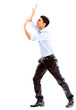 Business man lifting something