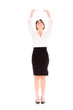 Photo: Business woman lifting something Business woman lifting something