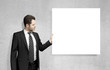 man holding card