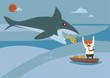 big fish and smallfish investment concept