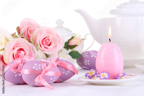 Photo: Place setting for Easter close up Place setting for Easter close up
