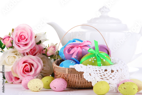 Photo: Place setting for Easter close up Place setting for Easter close up