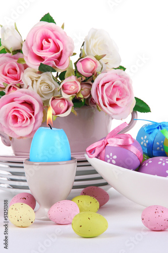 Photo: Place setting for Easter close up Place setting for Easter close up