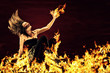 Woman surrounded by fire