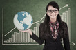 Businesswoman hold global profit