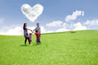 Enjoying valentine's day in the park
