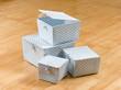 Weaved plastic baskets with a lid in variety sizes