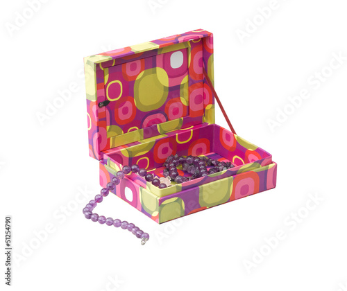 Photo: Opened paper jewelry box with jewelry inside Opened paper jewelry box with jewelry inside