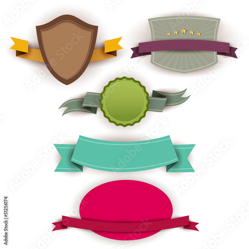 Vector: Set of Superior Quality and Satisfaction Guarantee Ribbons, Labe Set of Superior Quality and Satisfaction Guarantee Ribbons, Labe
