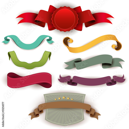Vector: Set of Superior Quality and Satisfaction Guarantee Ribbons, Labe Set of Superior Quality and Satisfaction Guarantee Ribbons, Labe