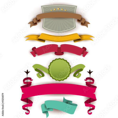 Vector: Set of Superior Quality and Satisfaction Guarantee Ribbons, Labe Set of Superior Quality and Satisfaction Guarantee Ribbons, Labe