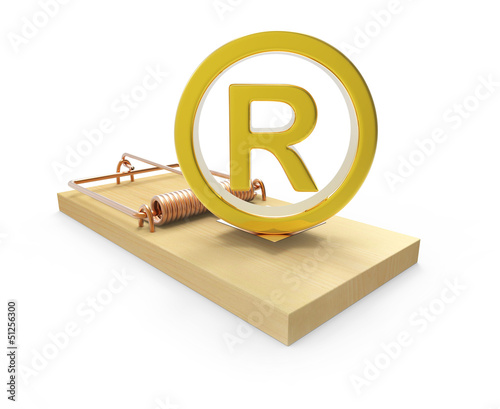 Illustration: Mousetrap with gold Registered Trademark symbol Mousetrap with gold Registered Trademark symbol