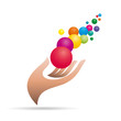 Vector logo Hand and spheres