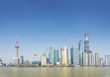 pudong skyline in shanghai china