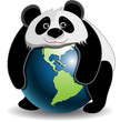 Vektor: Panda on the globe Panda on the globe