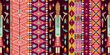 Seamless colorful aztec pattern with birds, flowers and arrow