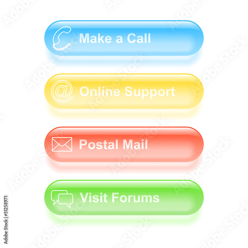 Vector: Set of customer support labels. Vector illustration Set of customer support labels. Vector illustration