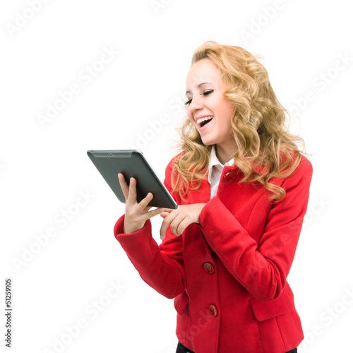 Photo: Attractive businesswoman with a tablet computer Attractive businesswoman with a tablet computer