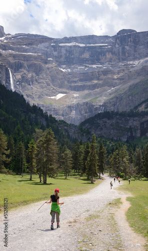 Photo: Youth hiker on the way to the cirque of Gavarnie in Pyrenees Youth hiker on the way to the cirque of Gavarnie in Pyrenees