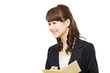 Beautiful asian business woman on white background