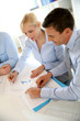 Business people working on financial project