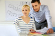 Team of architects working together on project