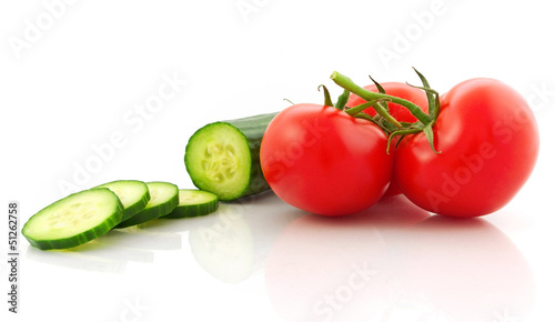 Photo: Tomato and cucumber Tomato and cucumber
