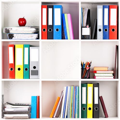 Photo: Folders on shelves Folders on shelves