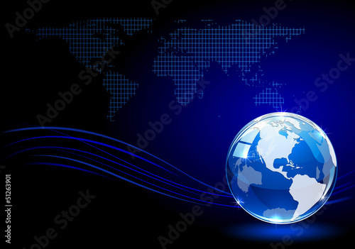 Vector: Earth and map Earth and map