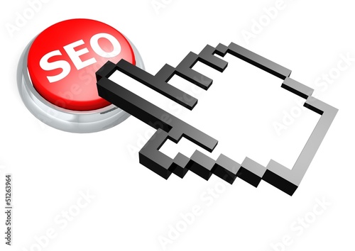 Photo: SEO button with hand cursor SEO button with hand cursor