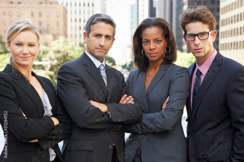 Photo: Portrait Of Four Business Colleagues Outside Office Portrait Of Four Business Colleagues Outside Office