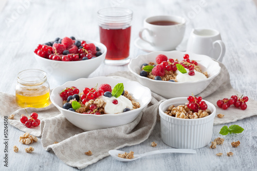 Photo: healthy breakfast with yogurt and granola healthy breakfast with yogurt and granola