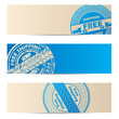 Banner design with blue seals