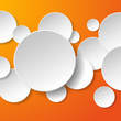 Abstract white paper speech bubbles in the shape of a circles on