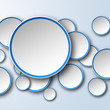Abstract white paper speech bubbles in the shape of a circles on
