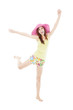 happy young woman dancing in summer during vacation