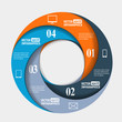 Abstract paper infografics in a circle shape