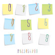 Paperclip Number Set on Post It Notes