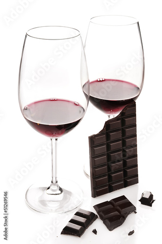 Photo: Red wine and chocolate Red wine and chocolate