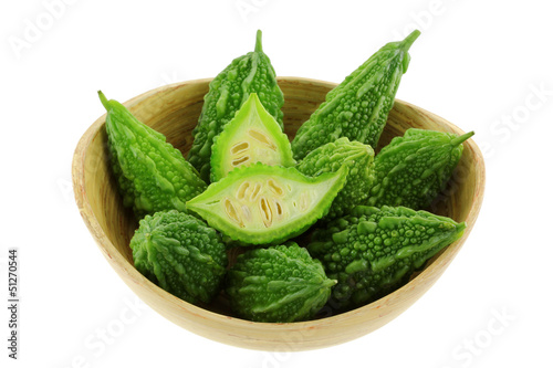 Photo: A Bowl of fresh green Bitter Cucumber (Balsum Pear) A Bowl of fresh green Bitter Cucumber (Balsum Pear)