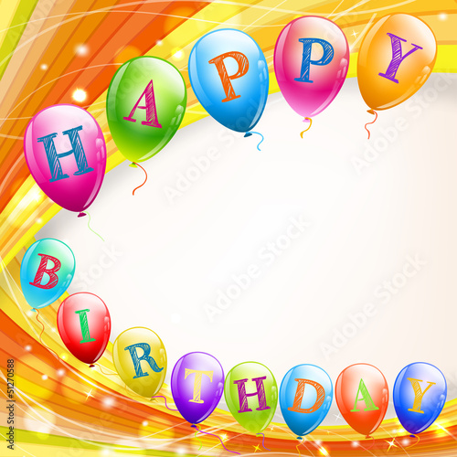 Vector: happy birthday background with balloons happy birthday background with balloons