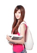 Young student woman with her books